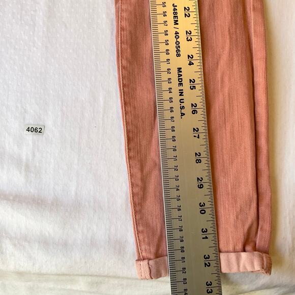 Jessica Simpson Rolled Crop Skinny Jeans size 4/27 Pink Mid Rise Stretch - Picture 4 of 11